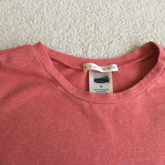 Vintage Old Navy Stretch Long Sleeve Crewneck Orange Top Tee - Sz Medium - Picture 9 of 10